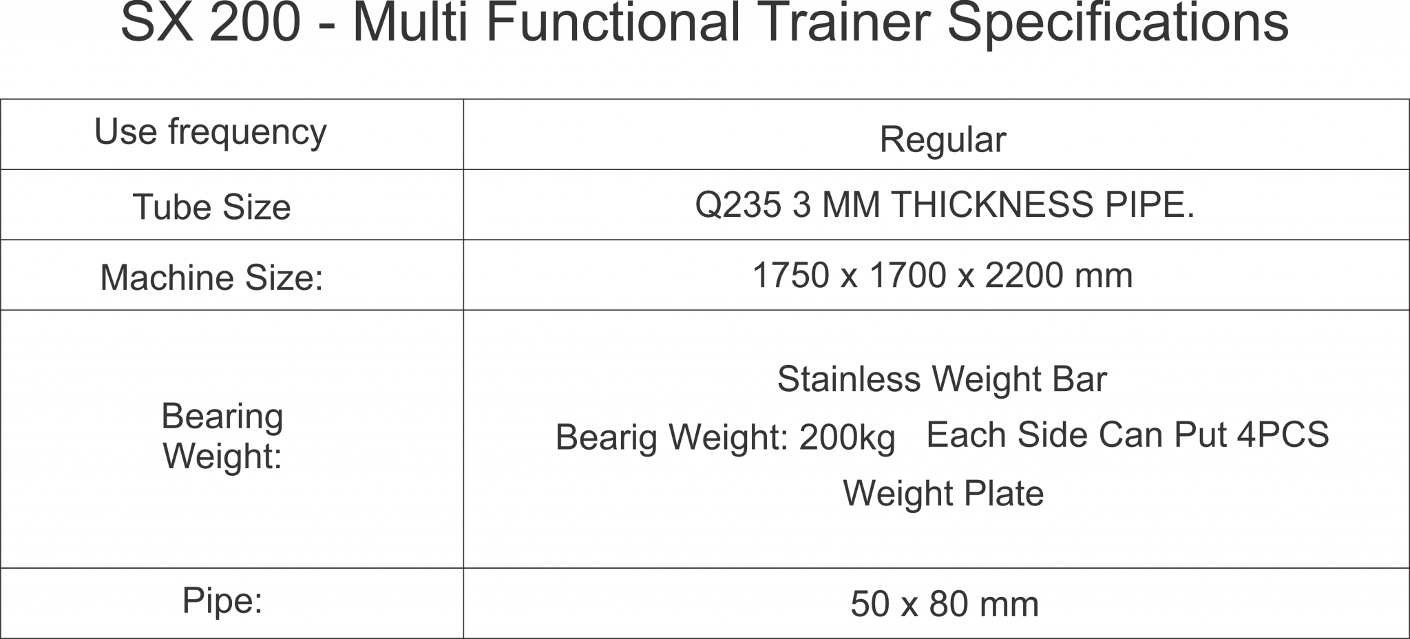 SX 200 – Multi Functional Trainer
